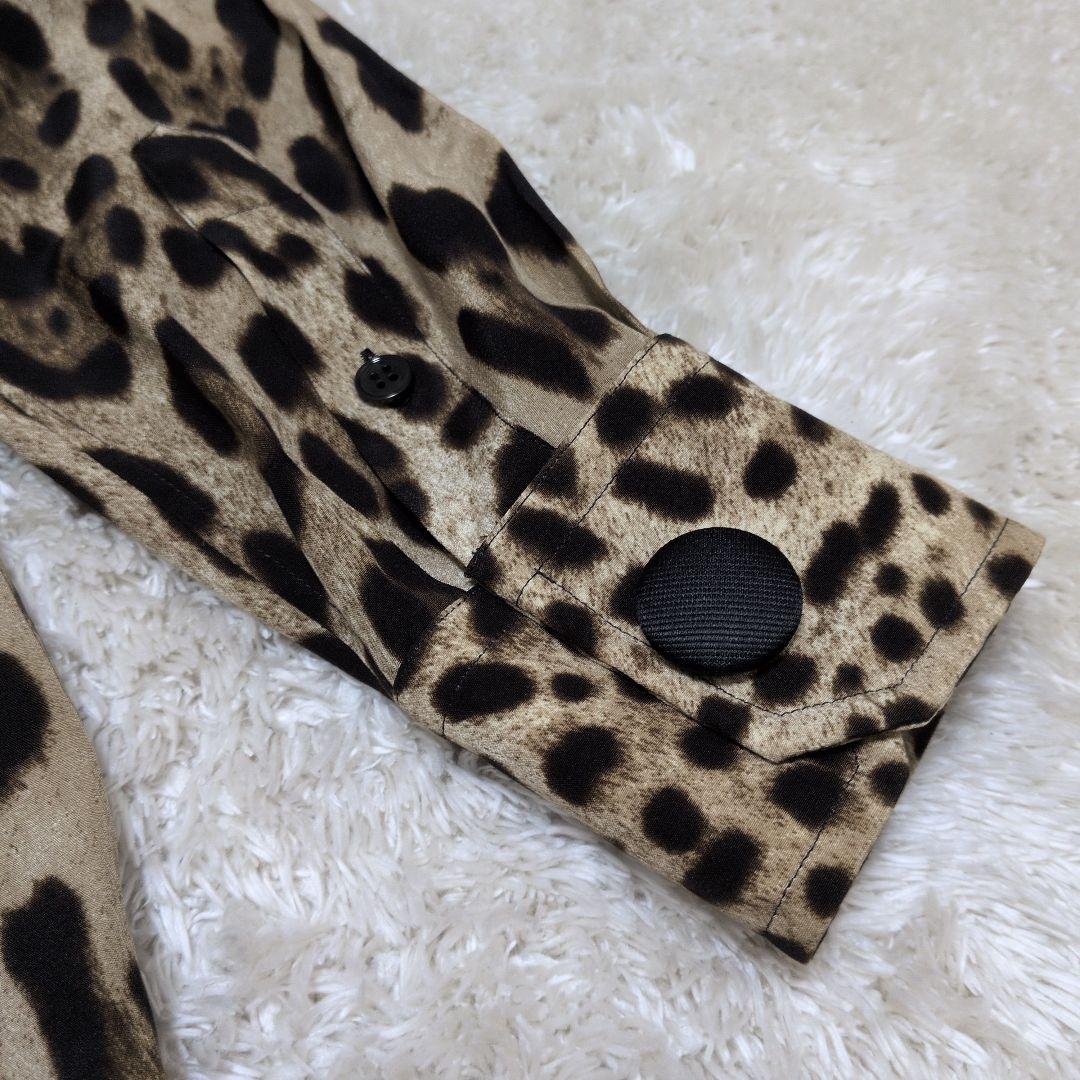 【極美品】DOLCE&GABBANA シルク100％ レオパード ヒョウ柄シャツ