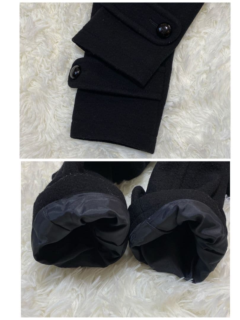 ●良品●　バーバリーブルーレーベル　ノバチェック　フード　ダッフルコート　黒