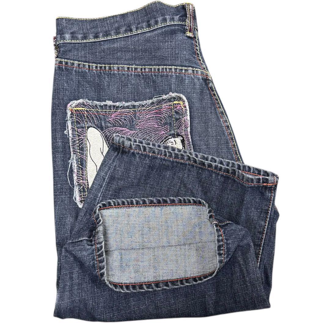 RED MONKEY COMPANY デニム ハーフパンツ ボタンフライ 刺繍