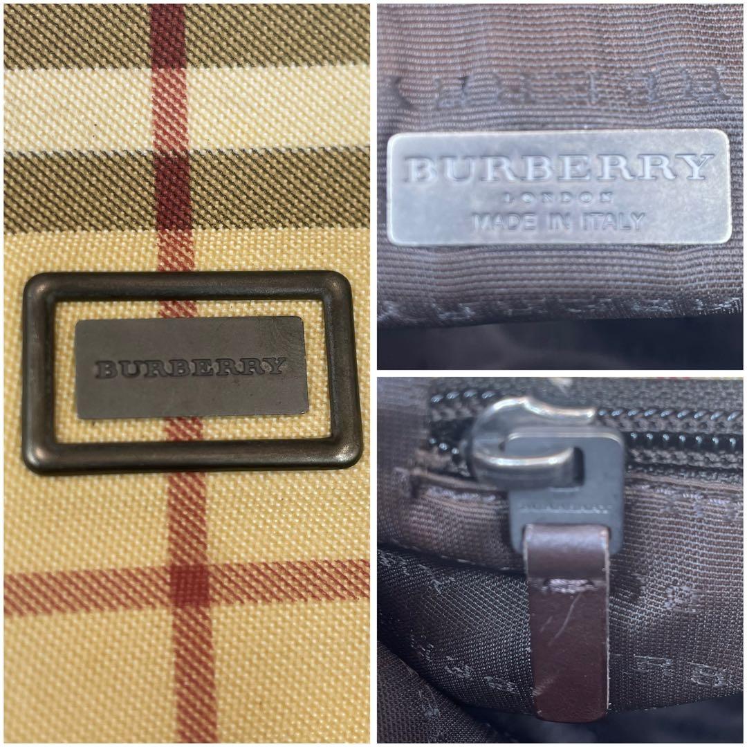 【美品✨】 バーバリー メッセンジャーバッグ ノバチェック PVC レザー