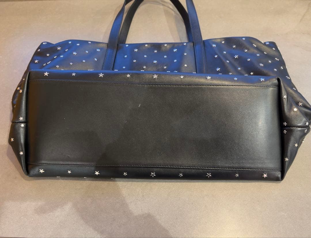 JIMMY CHOO トートバッグ ピムリコ ブラック レザー スター スタッズ