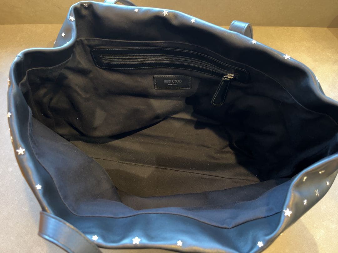 JIMMY CHOO トートバッグ ピムリコ ブラック レザー スター スタッズ