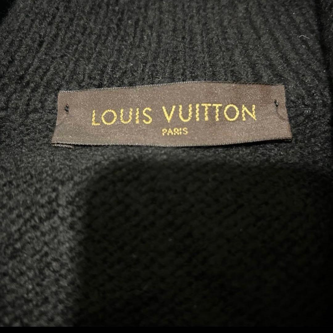 極美品 ルイヴィトン ドライバーズニット フルジップ ウールニット ブラック L