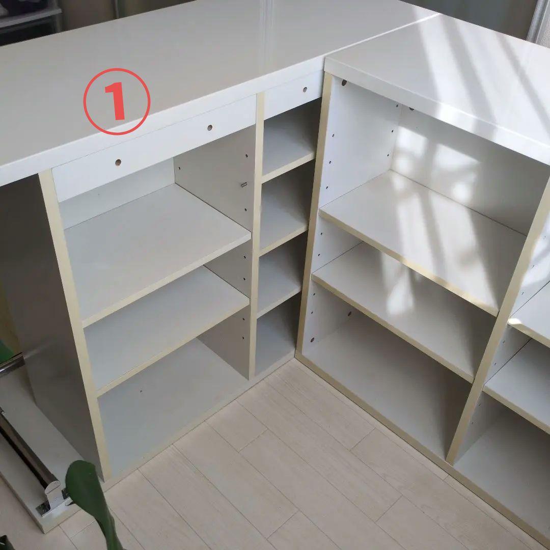 ホワイト L字型カウンターテーブル①のみ