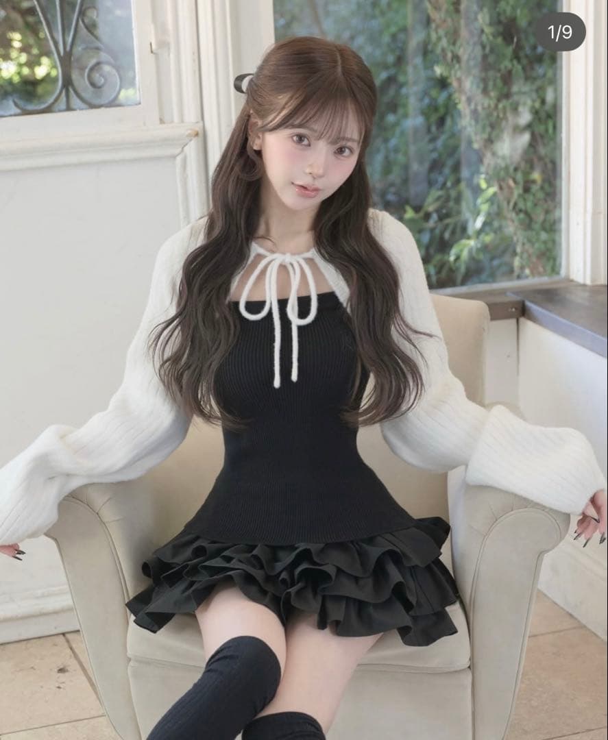 Darich ダーリッチ ティアードフリルミニワンピース BLK FL