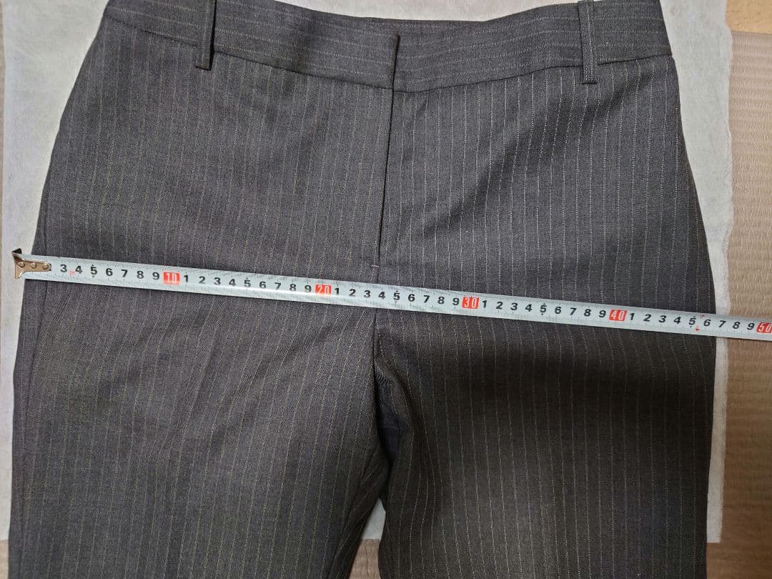 【美品】近年 iCB パンツスーツ ダーク グレー ストライプ