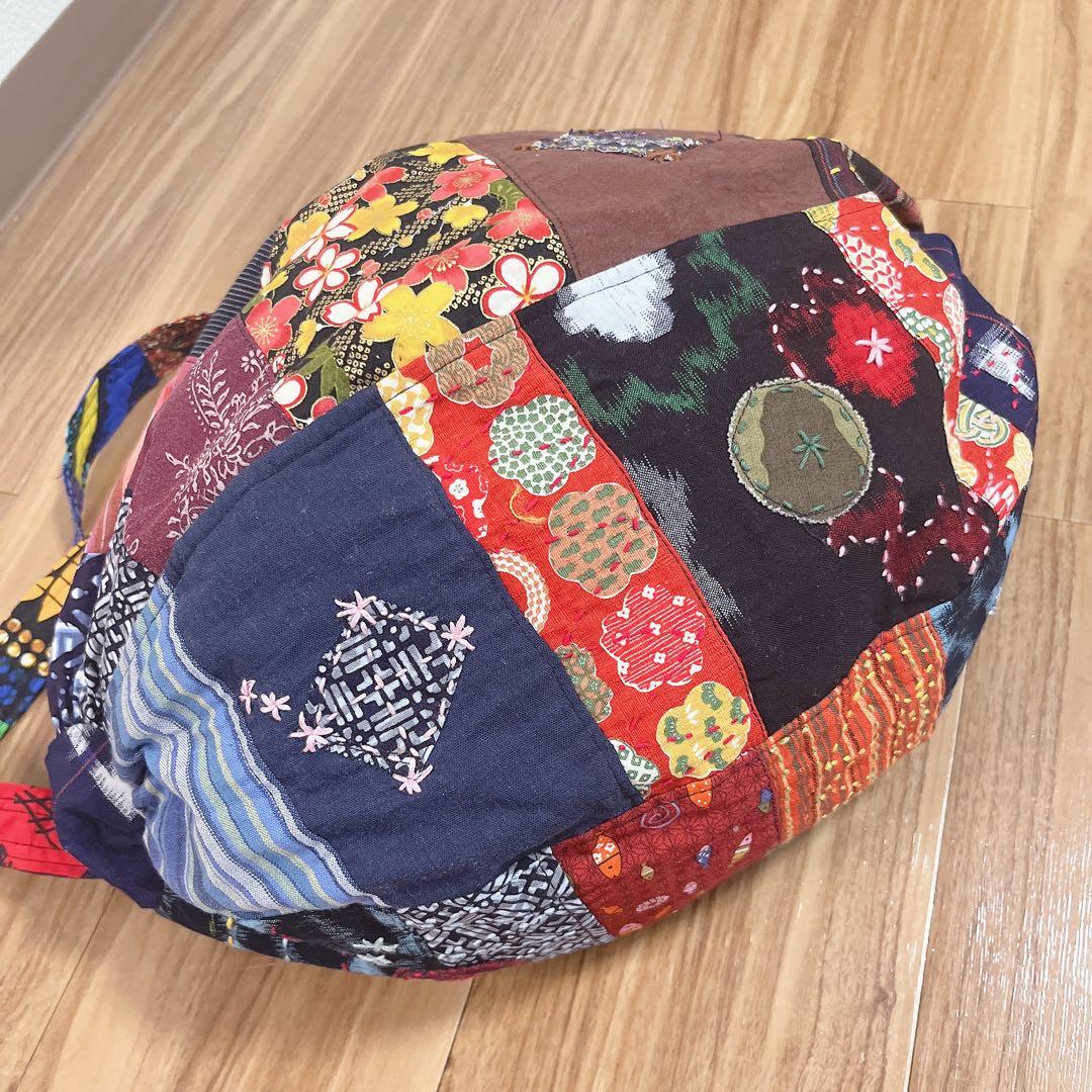 【78番】ハンドメイド　和柄　刺し子とパッチワークのリュック　男女兼用