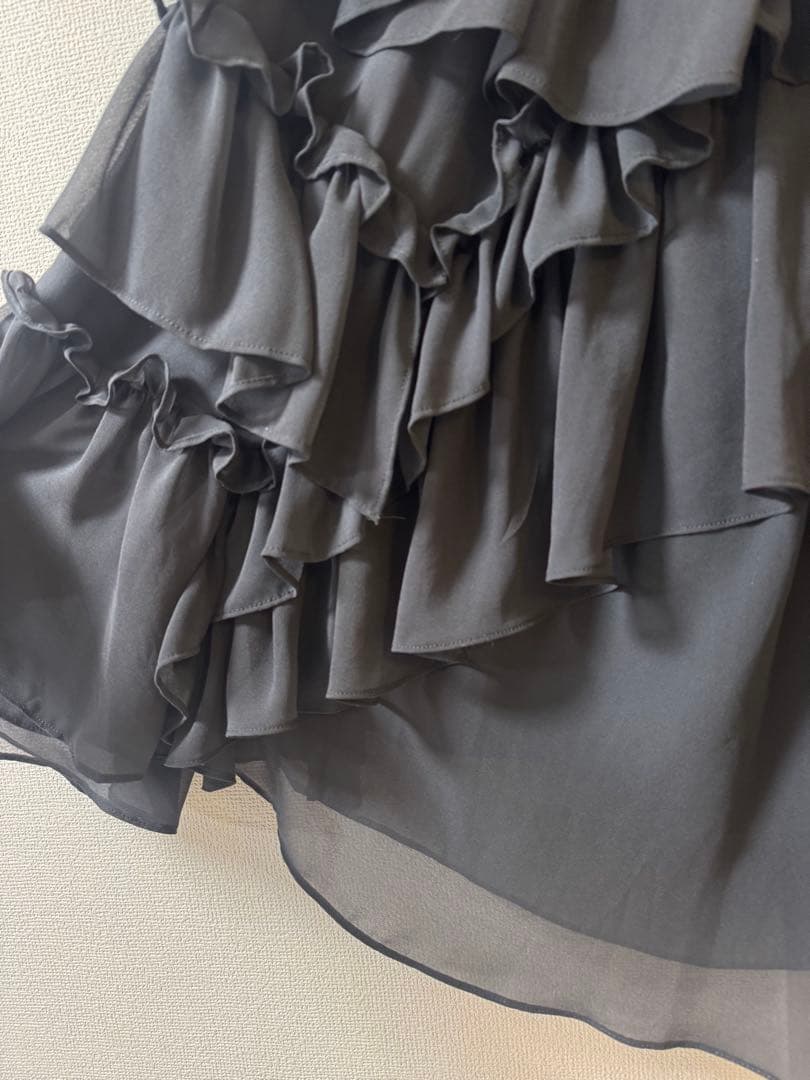 ◆新品未使用タグ付き◆【ELENDEEK】シフォンティアードスカート　グレー