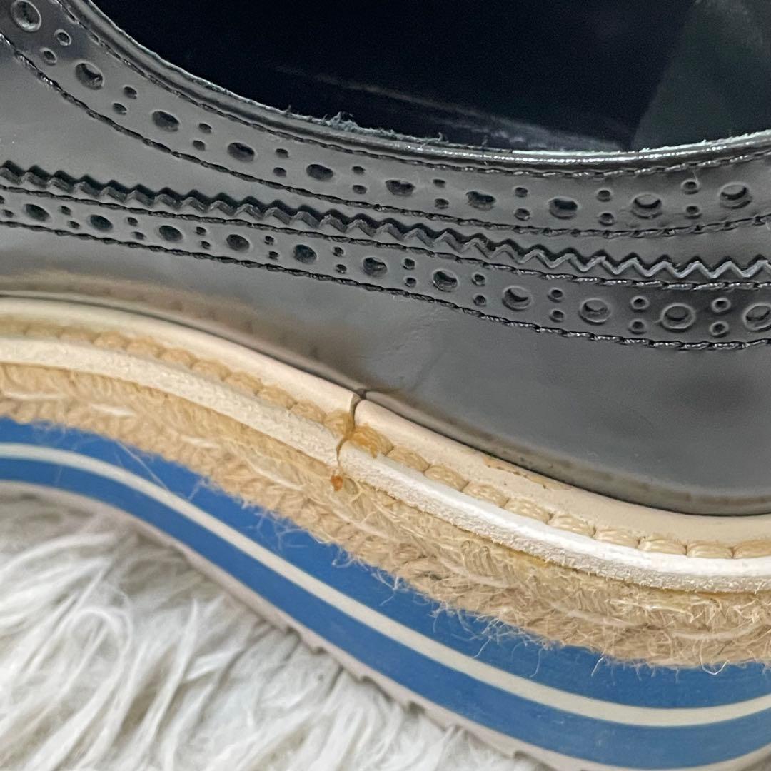 プラダ　PRADA エスパドリーユ レースアップシューズ　ブラック　黒