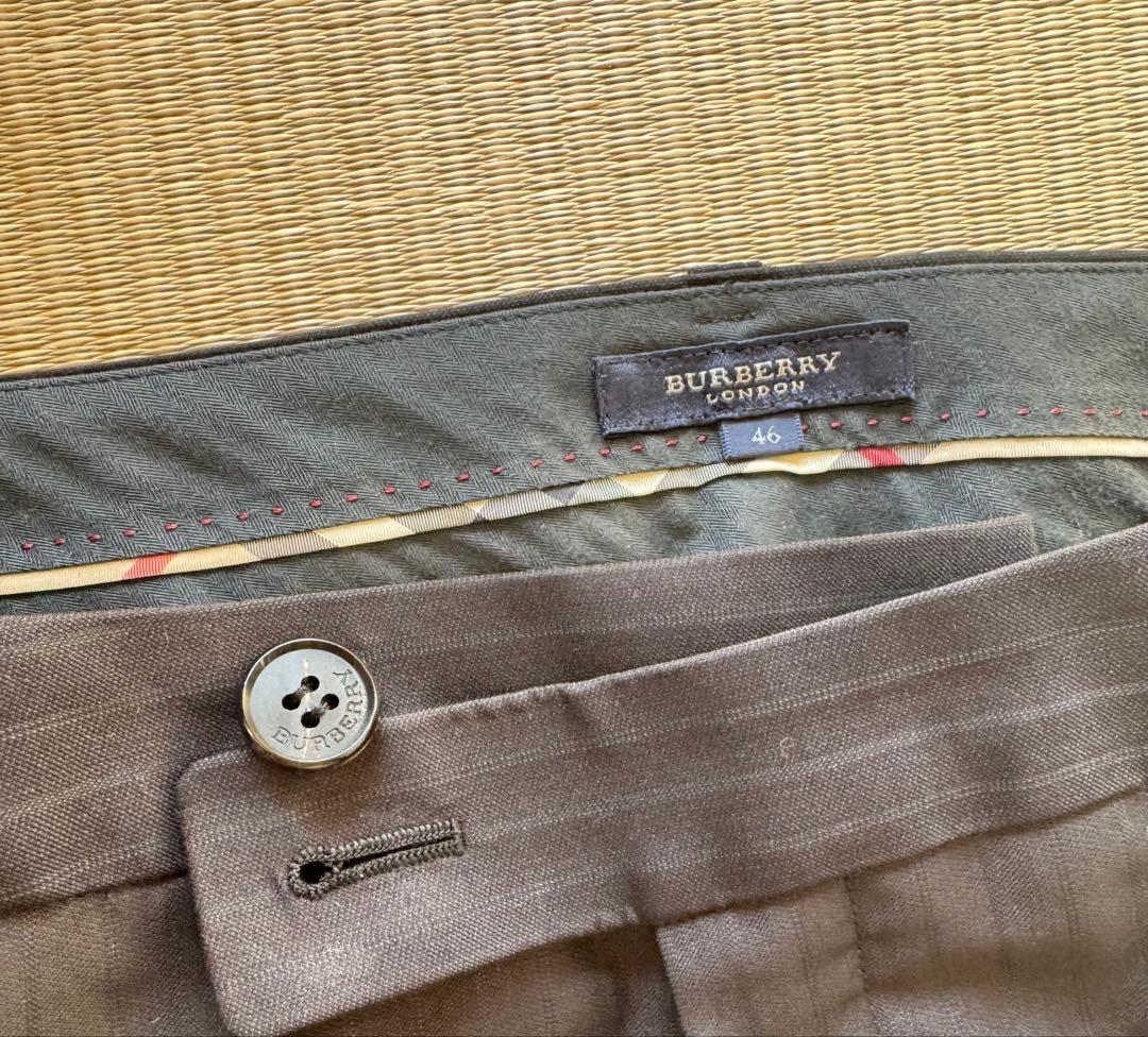 Burberry London ダークグレーストライプパンツスーツ【XLサイズ】