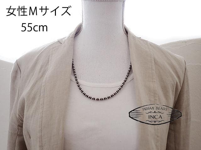 ナバホ ビーズネックレス ロンデルナバホパールミックスタイプ シルバー925