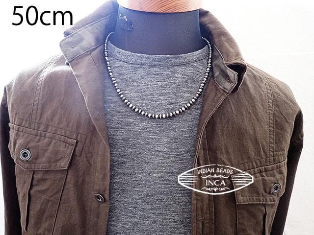 ナバホ ビーズネックレス ロンデルナバホパールミックスタイプ シルバー925