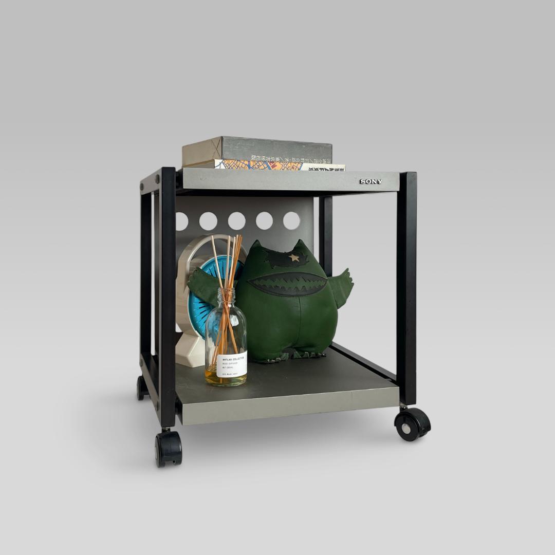 80~90s【SONY】ヴィンテージ 工業デザイン AVワゴン ラック 棚