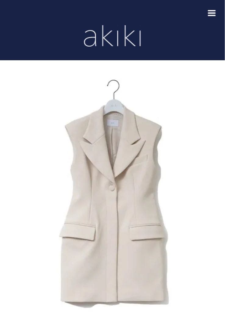 akiki アキキsleeveless jacket dress