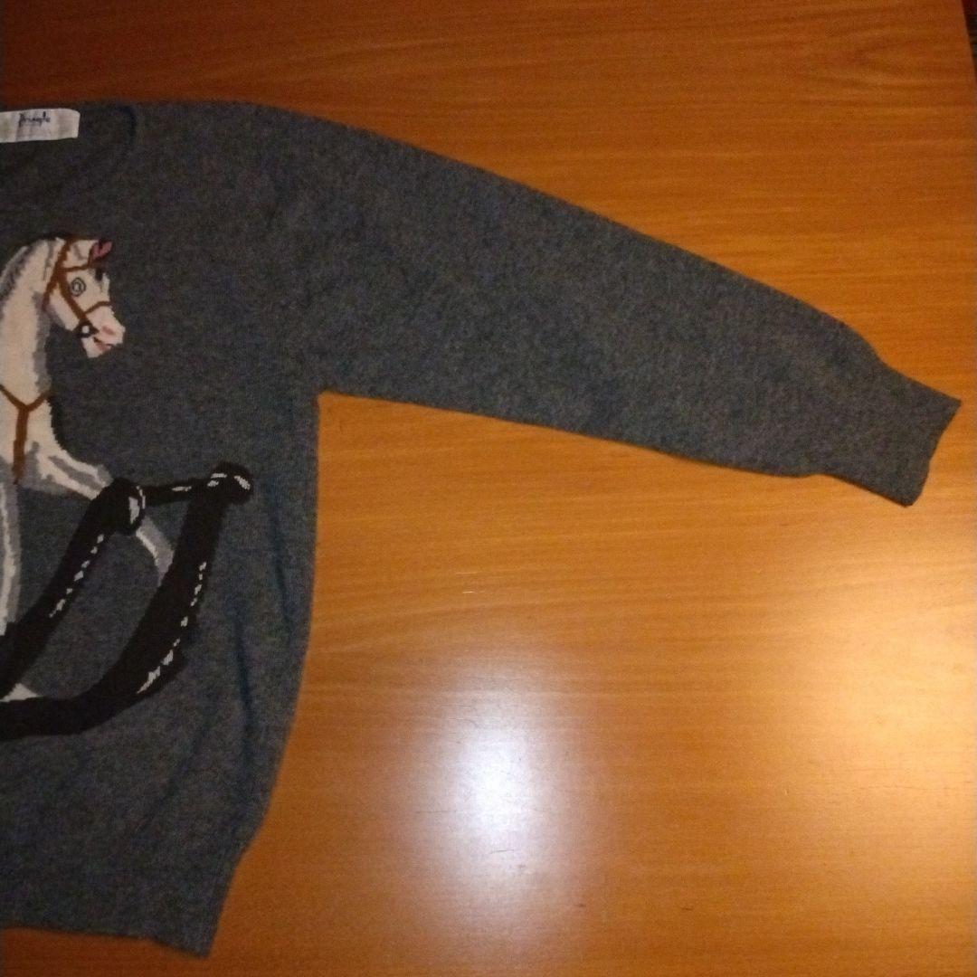 プリングルオブスコットランド　ニット　M　グレー　木馬　ヴィンテージ　80s