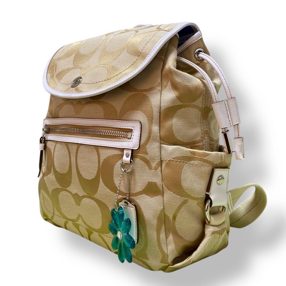 COACHコーチ リュック　シグネチャー　キャンバス　ベージュ　16556