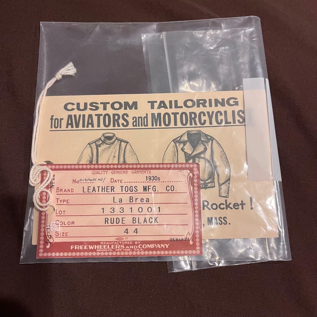 美品 フリーホイーラーズ ラブレア 希少サイズ44 馬革 レザー ルードブラック