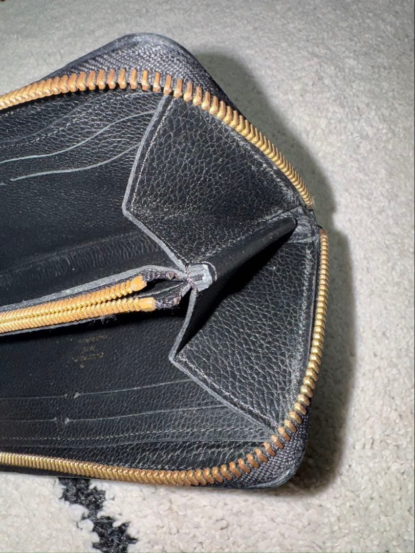 【程度良】ルイヴィトン　クレマンス　アンプラント　長財布　ブラック　モノグラム