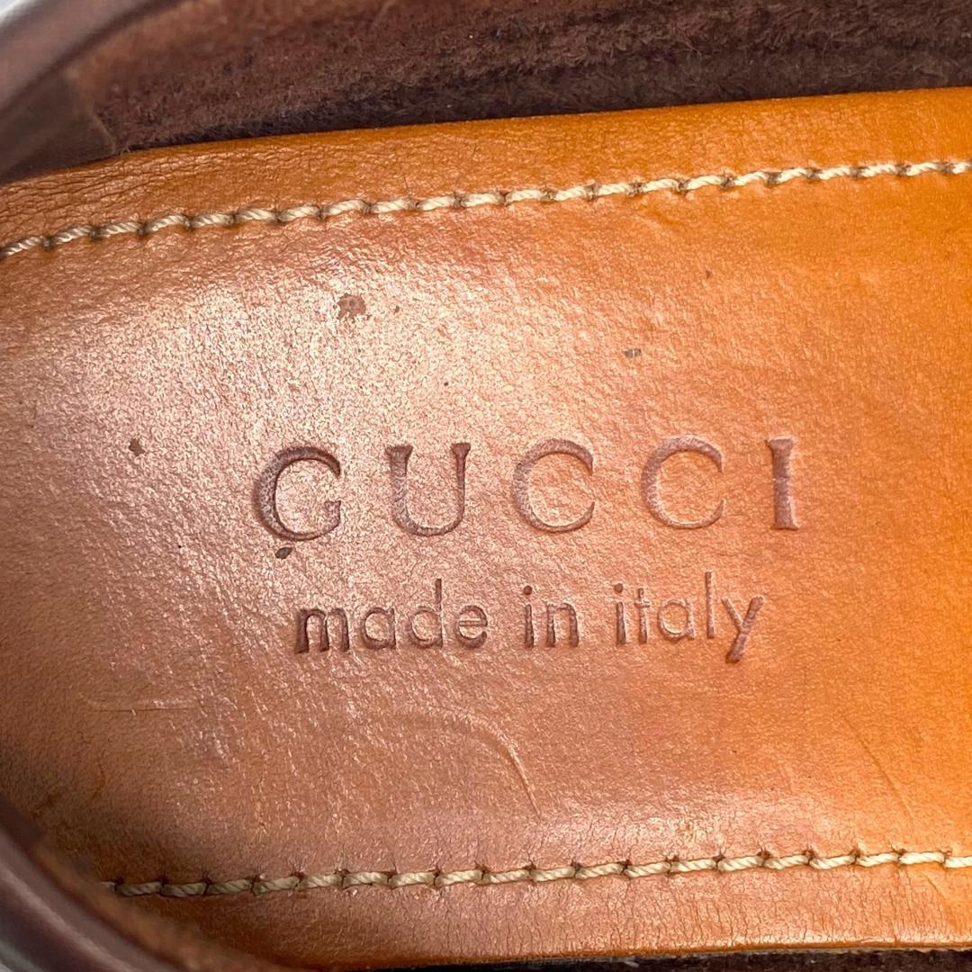 GUCCI インターロッキング　タッセル　ドライビングシューズ　茶