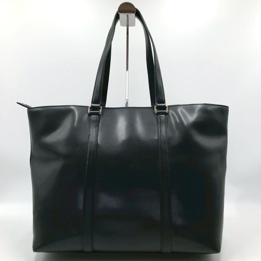 美品/定価10万✨ポールスミス トートバッグ マルチストライプ レザー ブラック