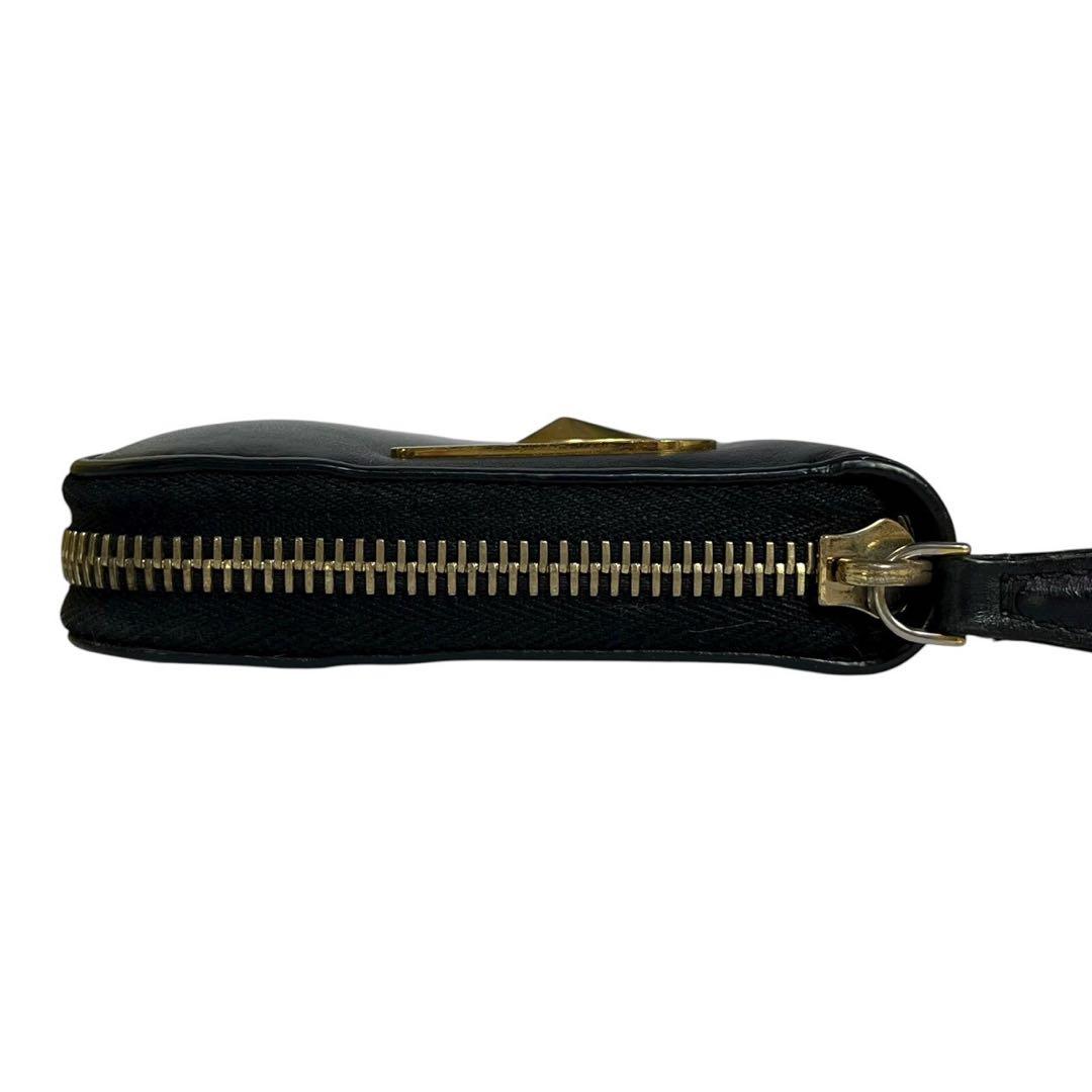 美品✨フェンディ 長財布 ラウンドファスナー モンスター バグズアイ レザー 黒