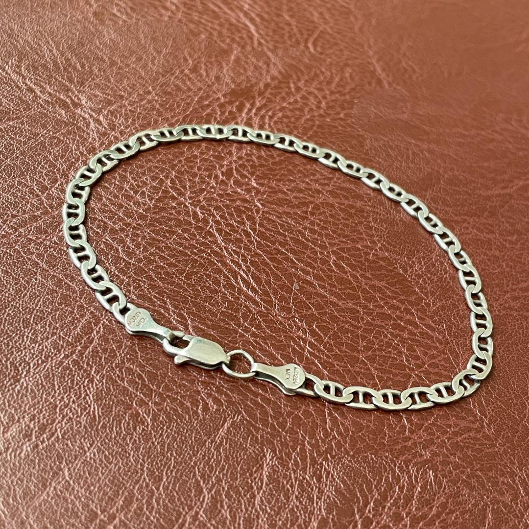 シルバー925 ヴィンテージ アンカーチェーン マリナーチェーン ブレスレット