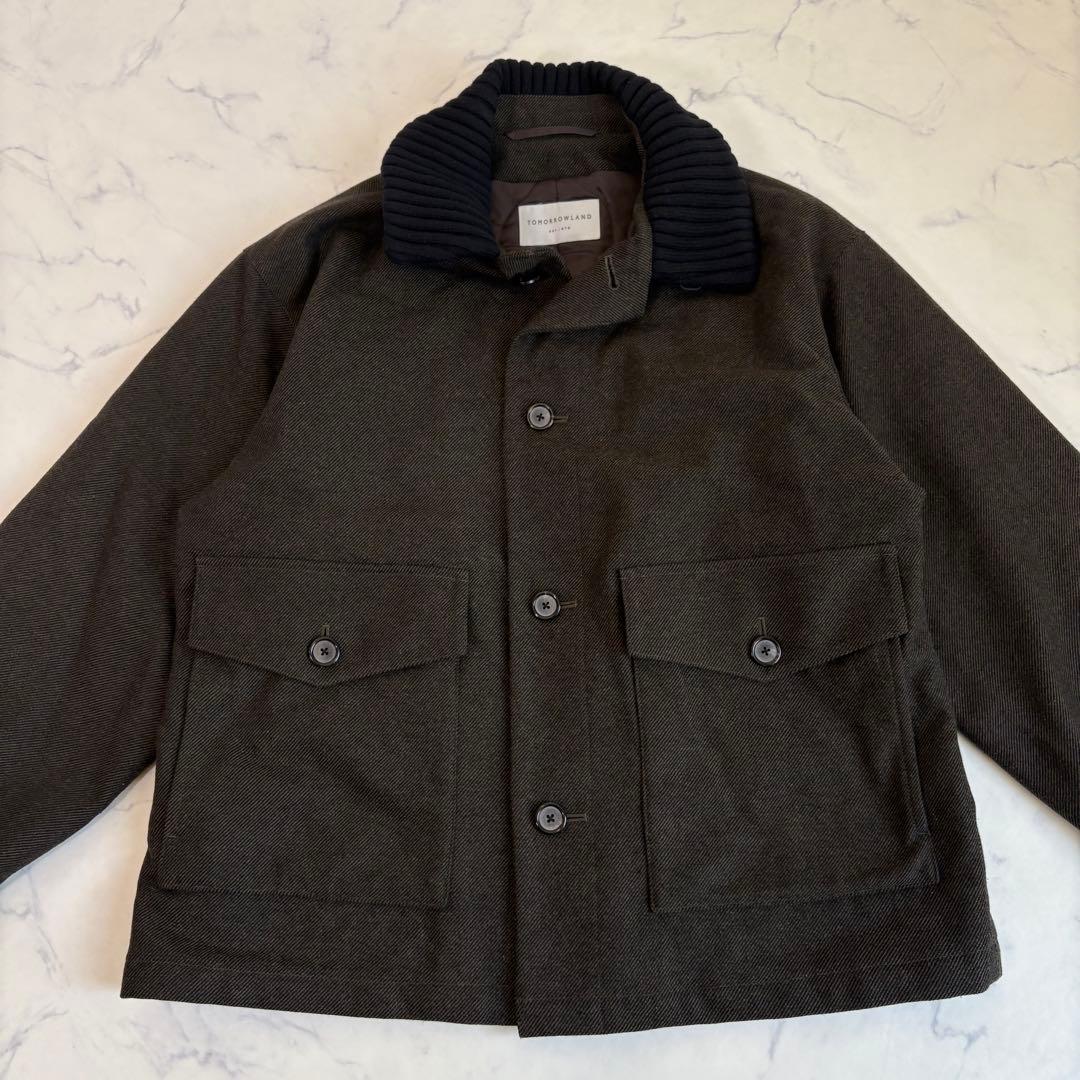 美品 TOMORROWLAND ウールツイード ニットコンビブルゾン 4.9万円
