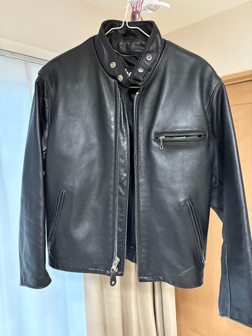 Schott シングルライダース 641 ブラック 42