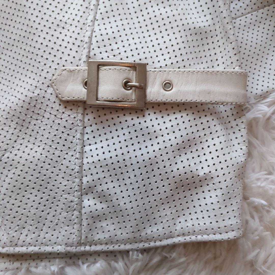 HORN WORKS パンチングレザー ライダースジャケット バッファロー XL