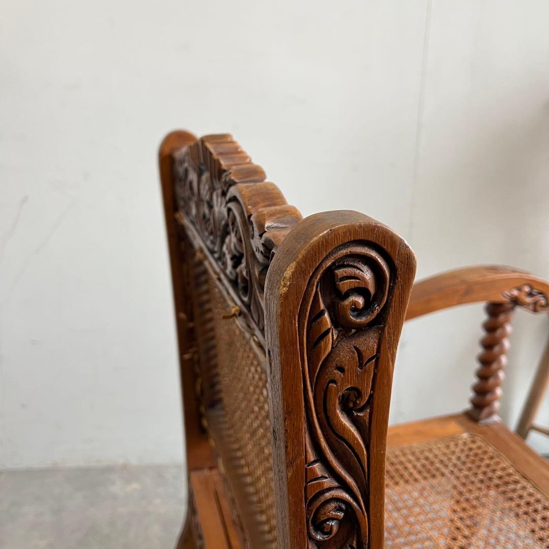 アンティーク チェア ラタン シート z439