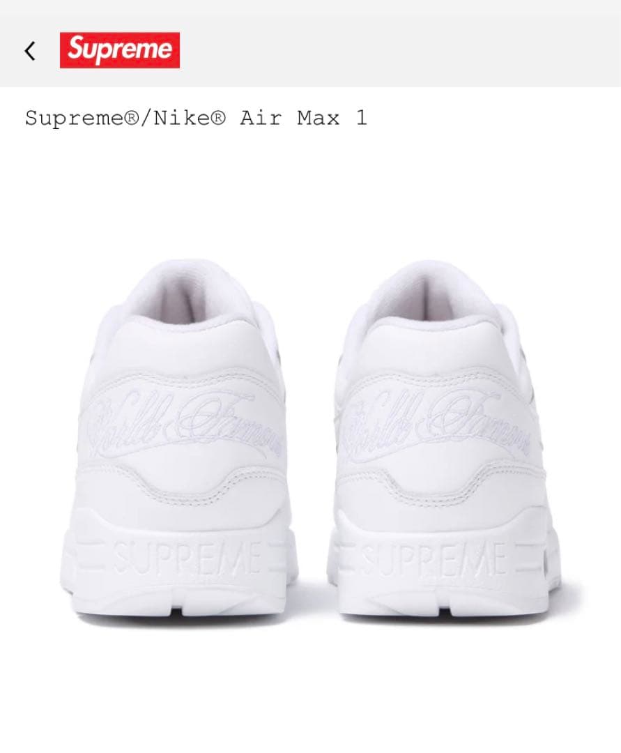 スケートボード Supreme Nike Air Max 1 White 29.5