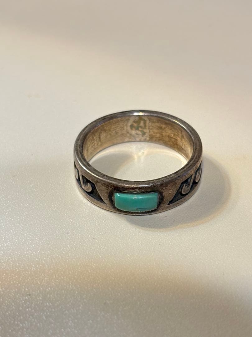 ターコイズ石付きシルバーリング インディアンジュエリー
