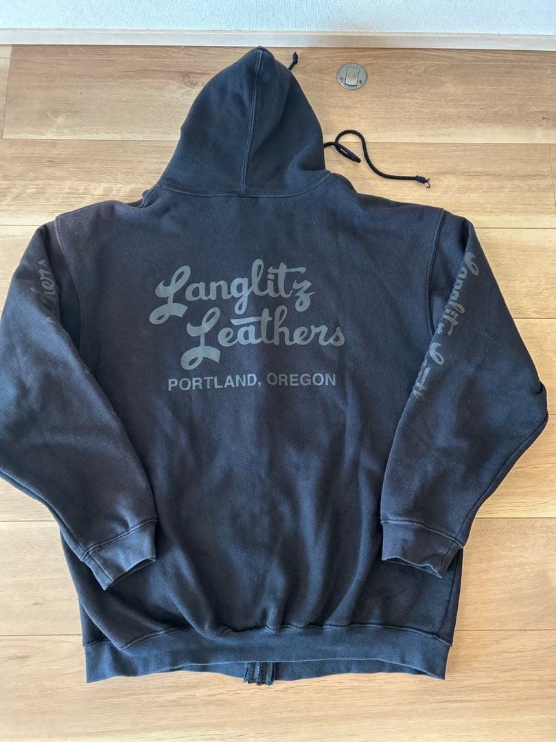 ラングリッツレザー パーカー　ブラックLangliz leathers