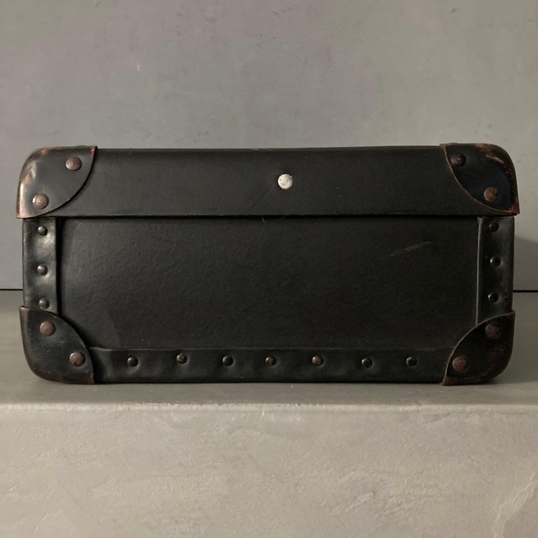 ヴィンテージ 鍵付き トランクケース トランクバッグ ブラック古道具⑤