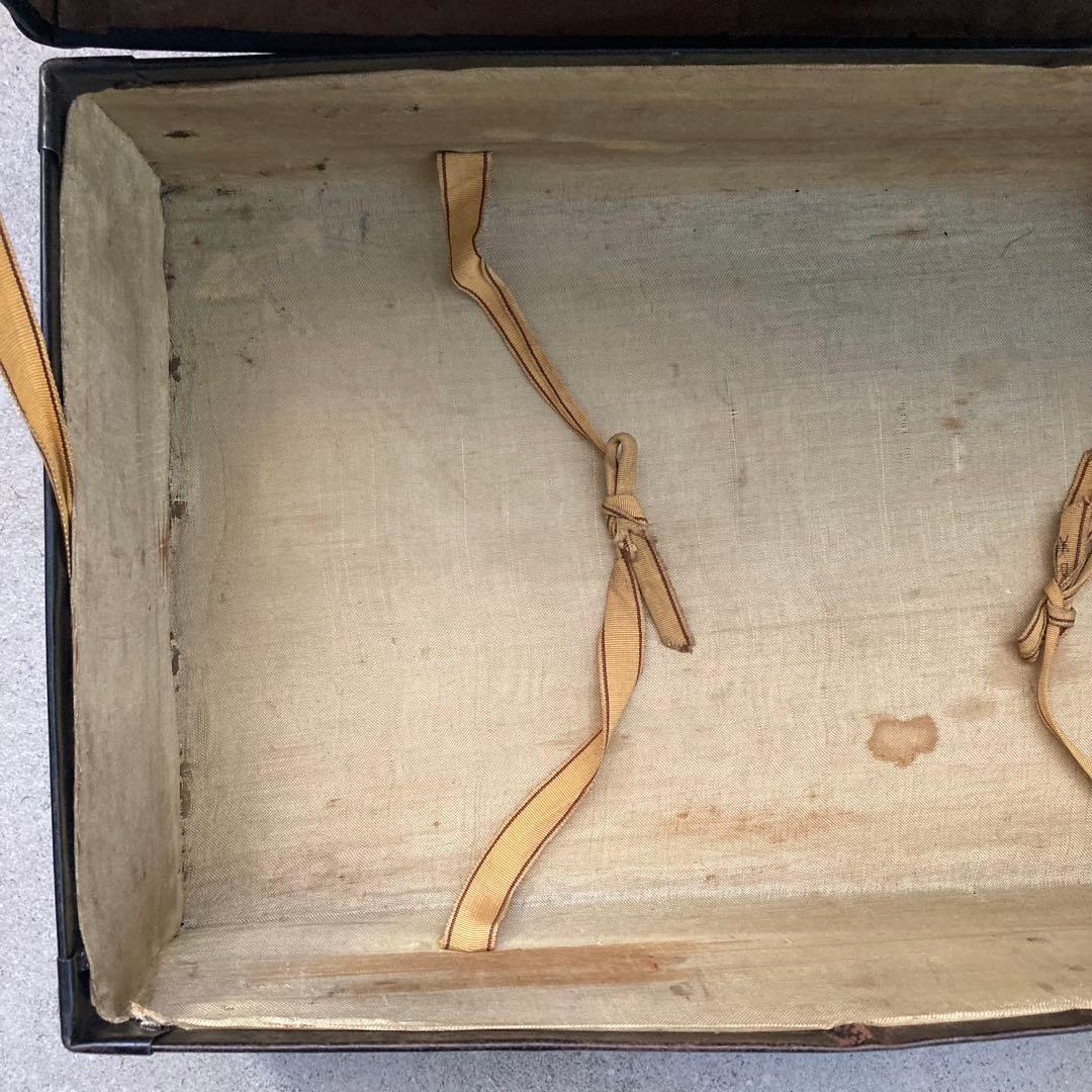 ヴィンテージ 鍵付き トランクケース トランクバッグ ブラック古道具⑤