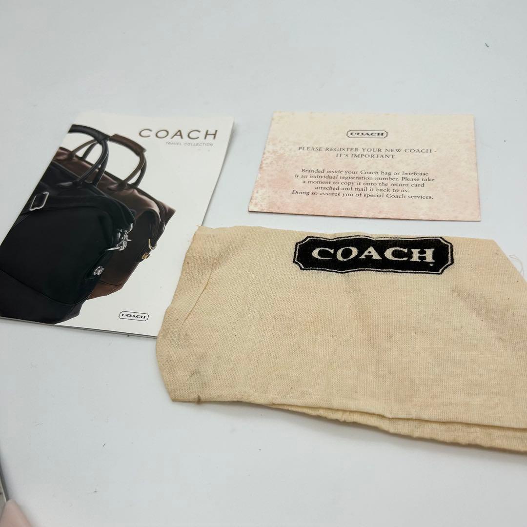 美品　オールドコーチ　クラッチバッグ　ポーチ　オールレザー　ブラウン