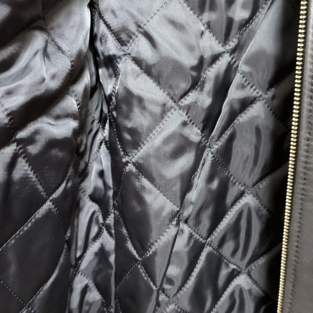 メンズビギ　コレクティブ　シングルライダース　羊革　レザージャケット　黒　S