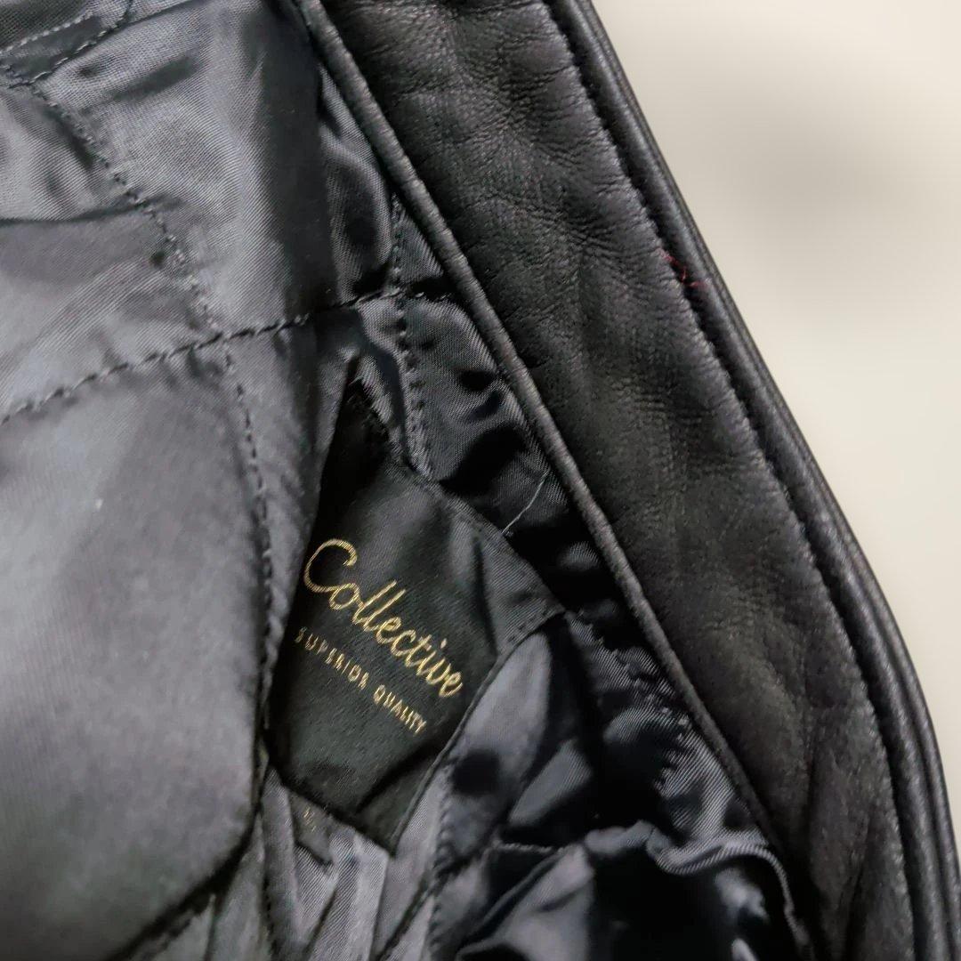 メンズビギ　コレクティブ　シングルライダース　羊革　レザージャケット　黒　S