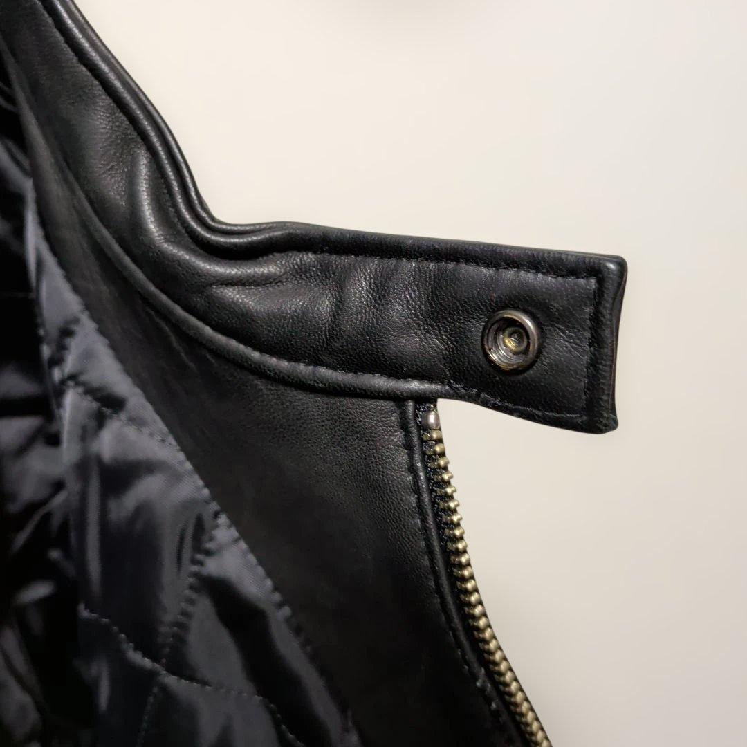 メンズビギ　コレクティブ　シングルライダース　羊革　レザージャケット　黒　S