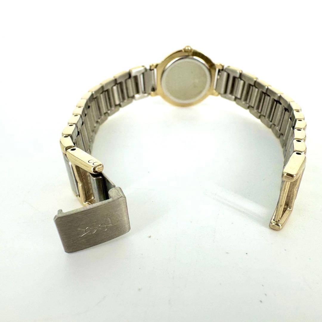 【極美品 新品電池】イヴサンローラン YSL コンビ 海外トレンド ラウンド時計