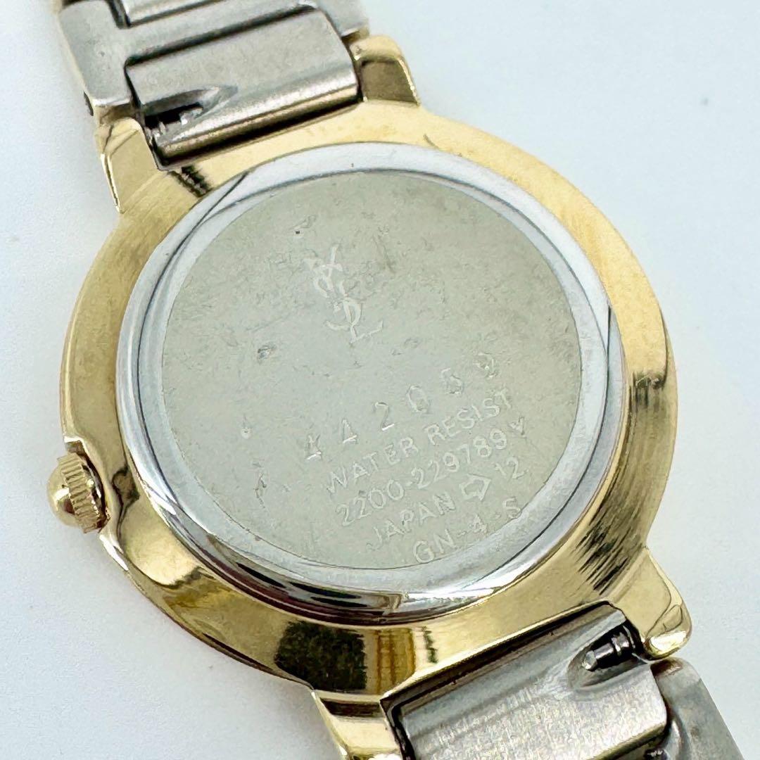 【極美品 新品電池】イヴサンローラン YSL コンビ 海外トレンド ラウンド時計