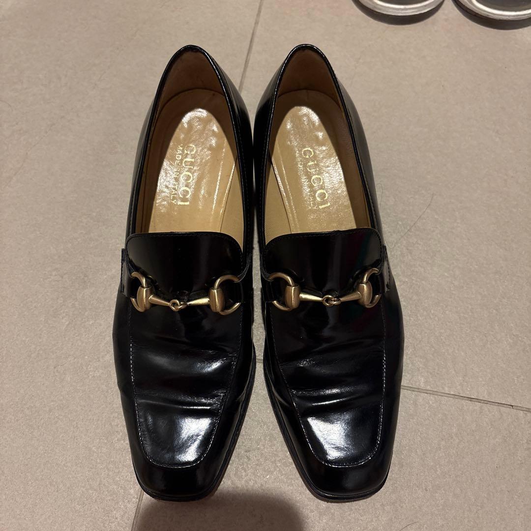 GUCCI 黒 ローファー ゴールド金具