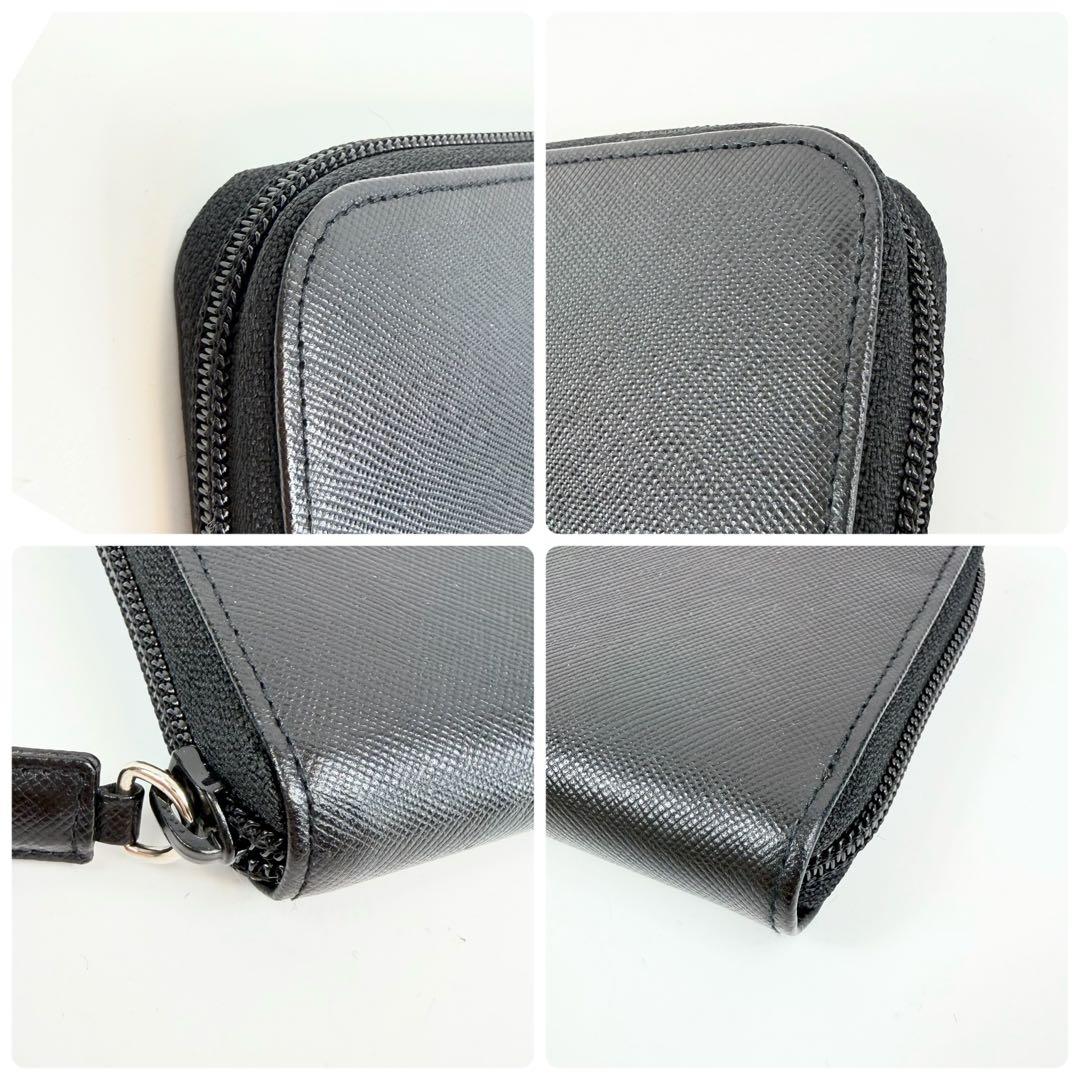 美品 PRADA サフィアーノ ラウンドファスナー 長財布 プラダ