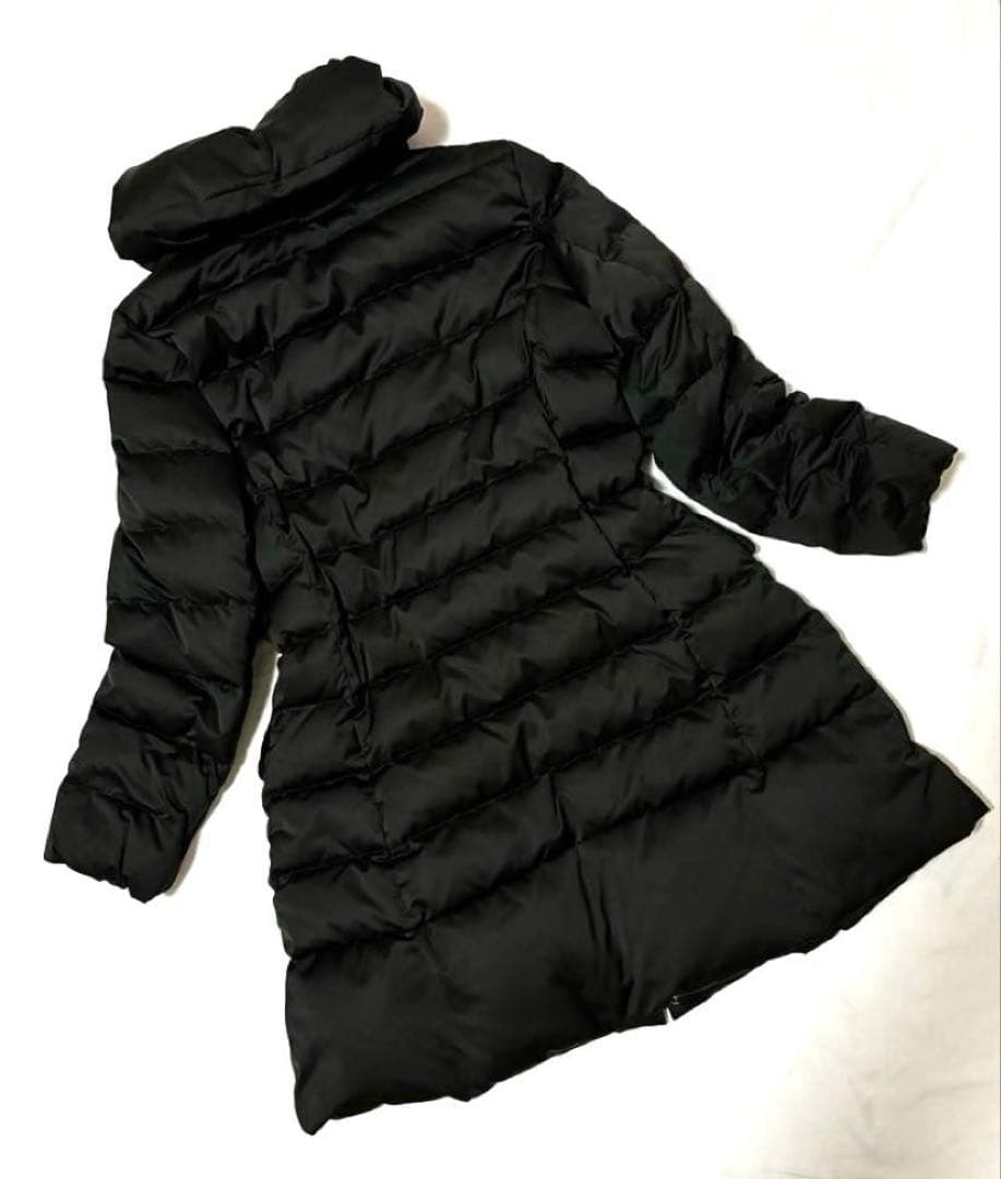 【自由区】ロングダウンコート　ショールカラー　黒　　女優襟　軽量　洗える　40