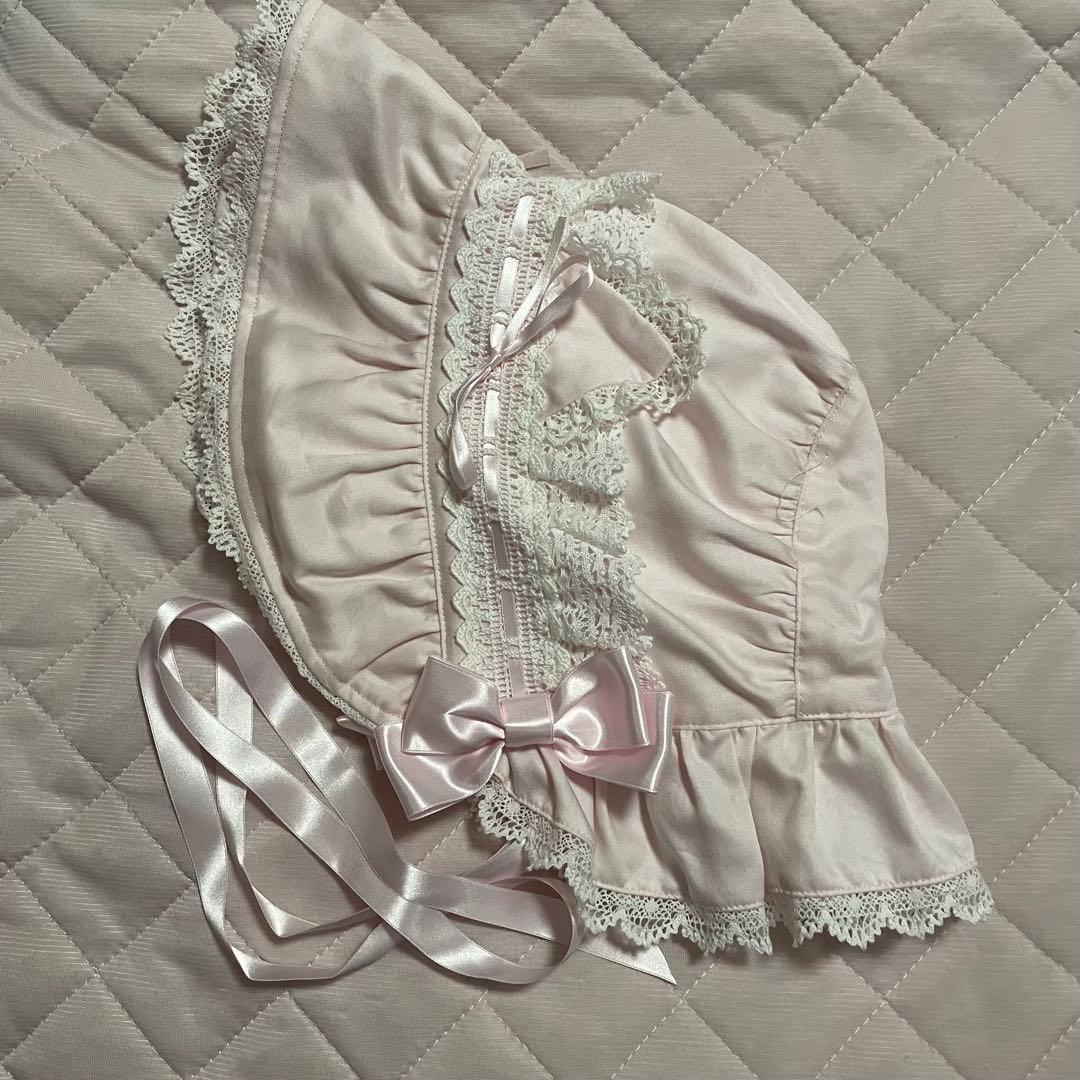 BABY ねこみみボンネット　ピンク