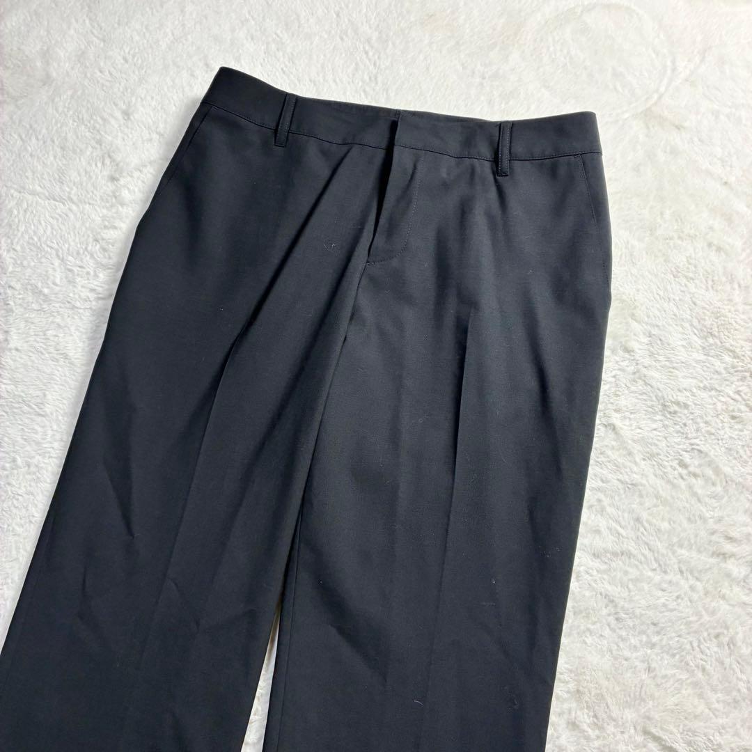 極美品 コムサイズム パンツスーツ ２点セット 黒 ブラック ウール混 春物