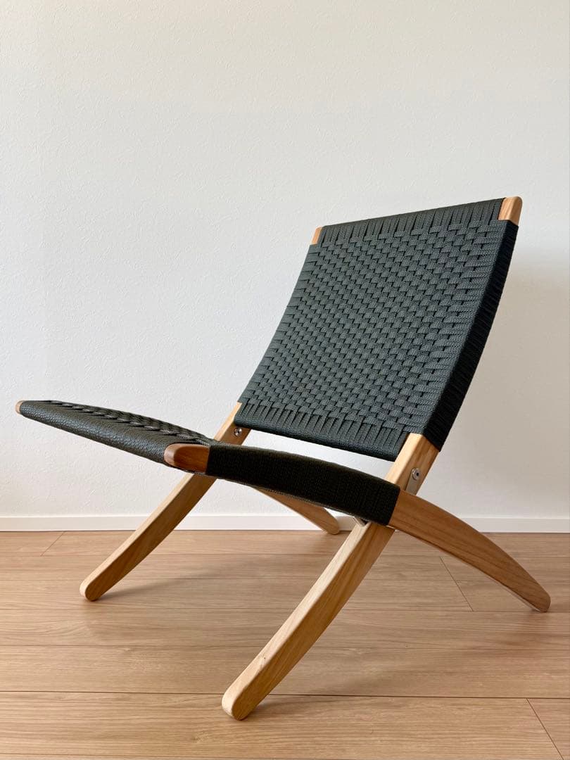 キューバチェアカールハンセン&サン折り畳み野外屋外用北欧チャコール