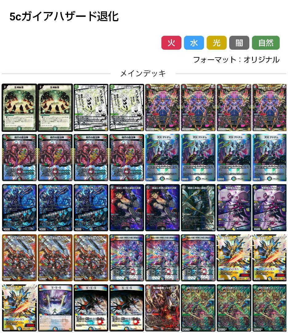 デュエルマスターズ　デュエマ　5cガイアハザード退化デッキ