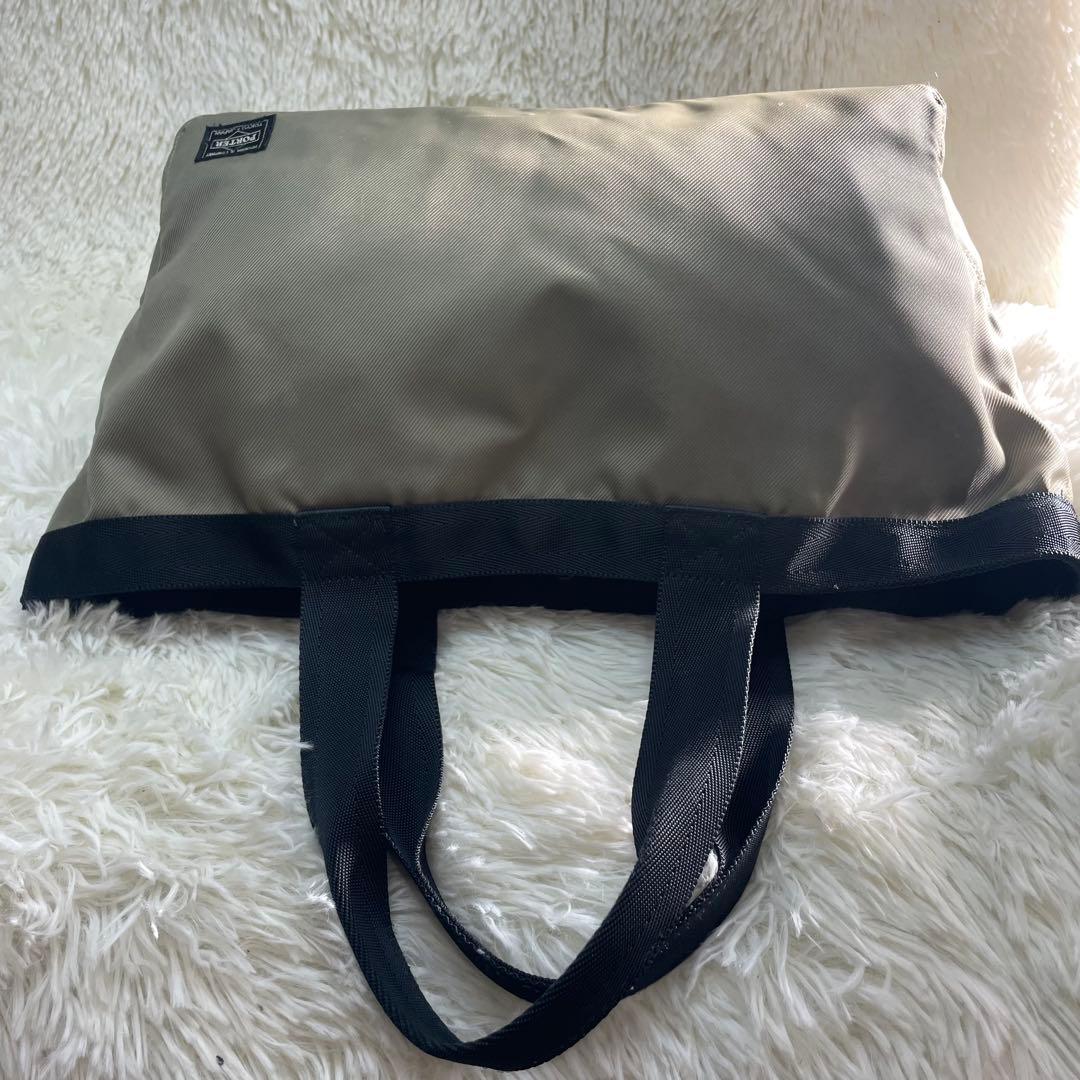 【レア】PORTER ポーター ラウンド トートバッグ カーキ A4収納可