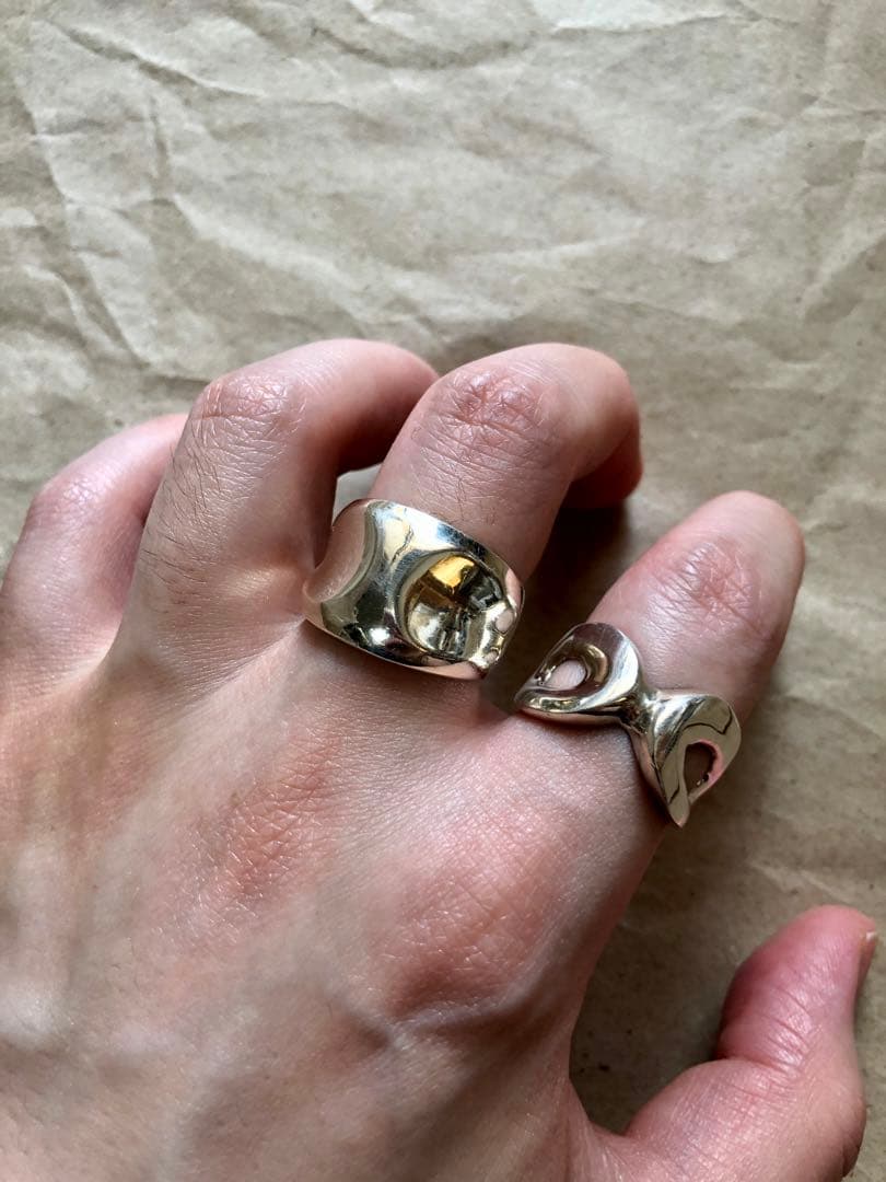 メキシコ製 vintage 925 ピンチ リング 18号程